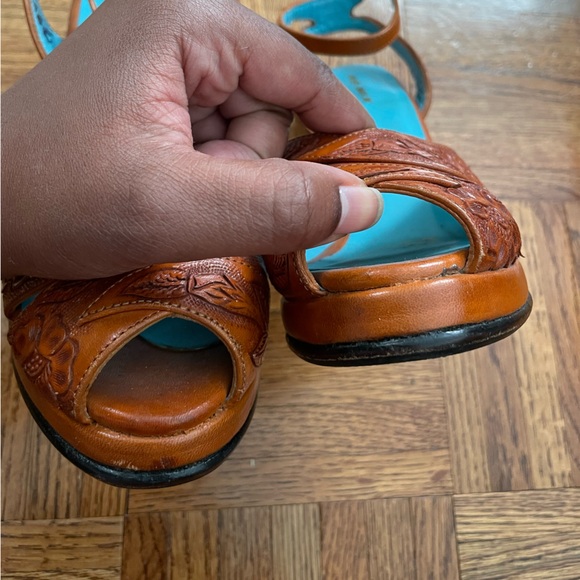 Remix Vintage Shoes Vera Cruz Peep Toe Heels in Tan US 6 - Picture 5 of 7